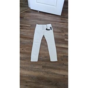BeBe High-rise Lace Up Cotton Blend Skinny Jeans White Size 29